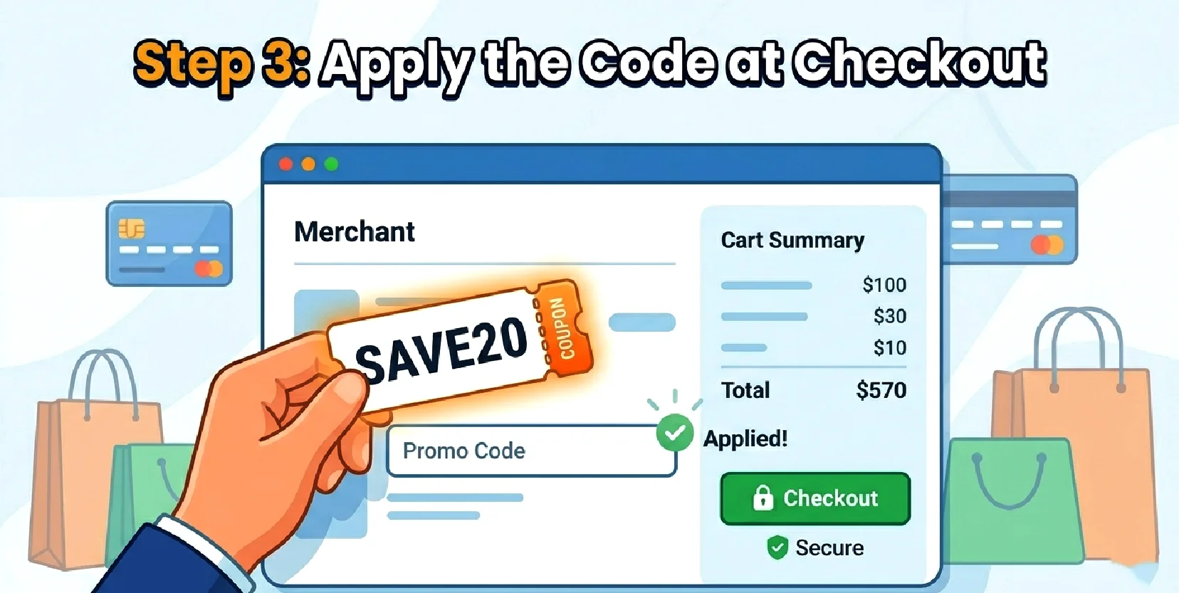 apply the code at checkout - coupondopa